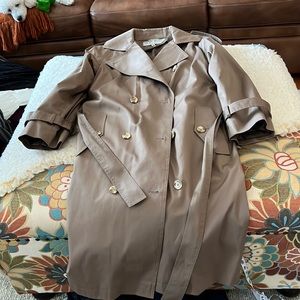 COPY - Like New Ladies Brem Rainwear Trench Coat Dark Tan Color